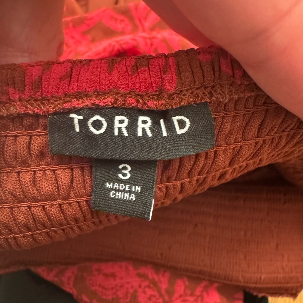 Torrid Tea Length Smocked Bodice A-Line Dress Size 3X - Picture 6 of 7